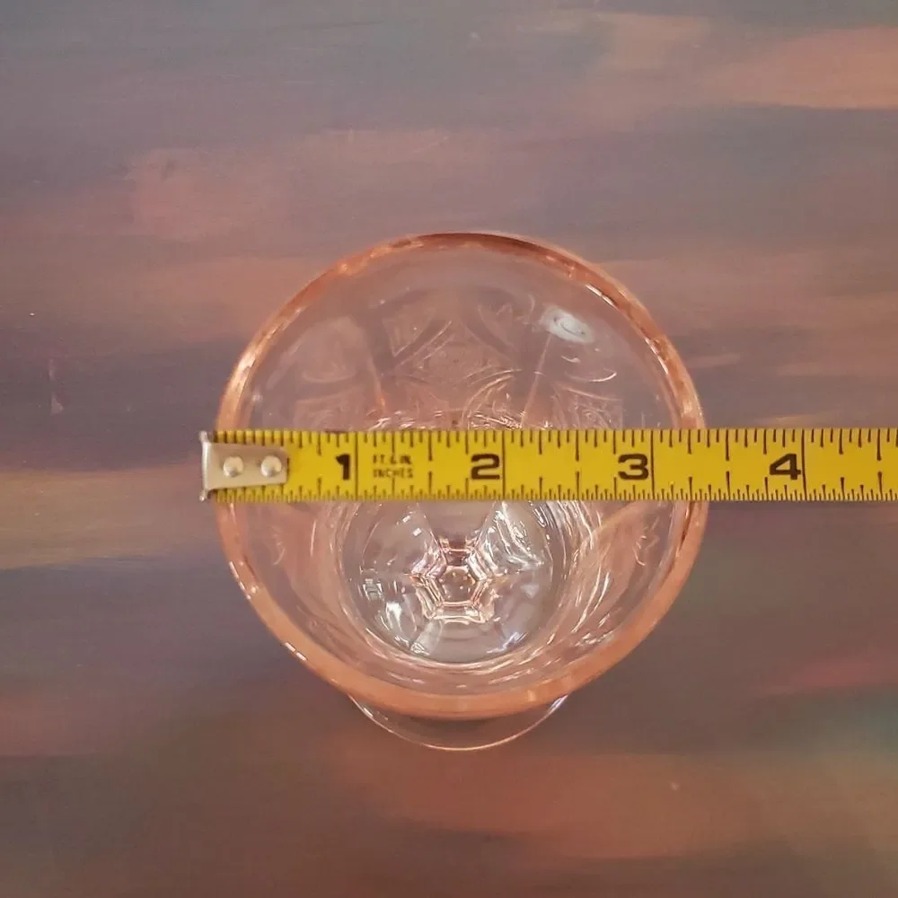 Gorgeous Vintage Blush Pink Heavy Depression Glass Water Goblet
